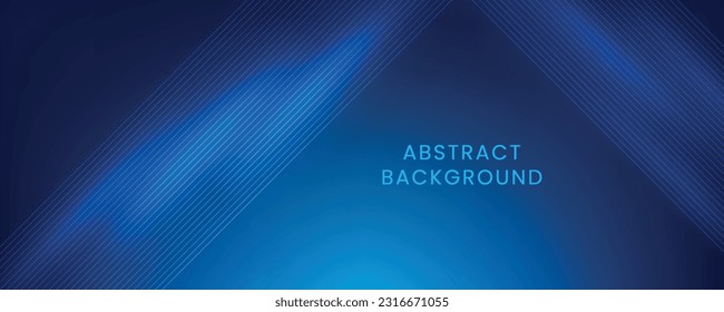 Abstract lines on dark blue background. Geometric stripe line art design. Modern shiny blue lines. Futuristic technology concept. Suit for poster, cover, banner, brochure, website