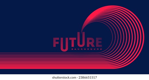 Abstract lines on dark blue background glowing graphic. Dark blue background with red stripes. Vector abstract background texture design, retro poster, banner futuristic technology concept cover
