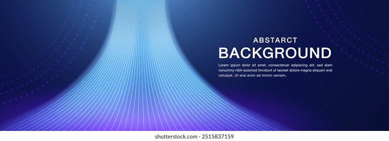 Abstract lines on dark blue background. Geometric stripe line art design. Modern shiny blue lines. Futuristic technology concept. Suit for poster, cover, banner, brochure, website