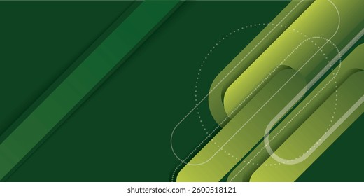 Abstract lines on green background. Geometric stripe line art. Dynamic shapes composition. 