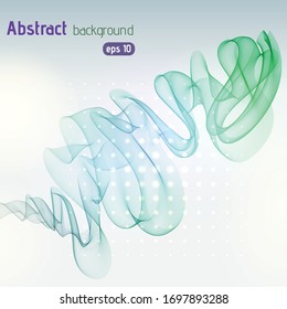 Abstract lines on light background. Vector illustration. Technology background with green, blue stripes.