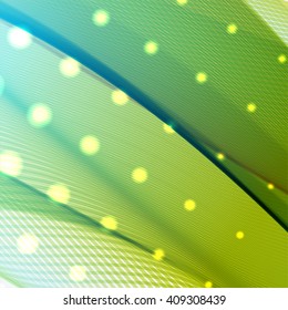 Abstract lines on light background. Vector illustration. Technology background with stripes. Green, blue, yellow colors. 