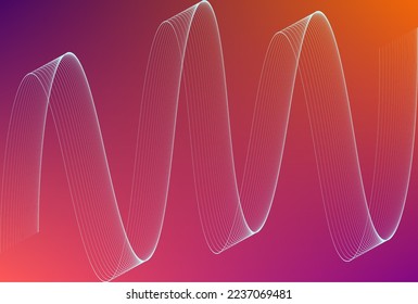 Abstract lines on purple and orange gradients