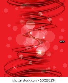 Abstract lines on red card vector background