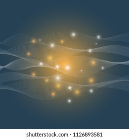 Abstract lines on sky background vector illustration for design