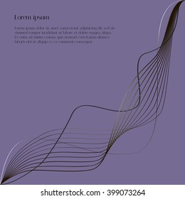 Abstract lines on violet background. Vector background for your design