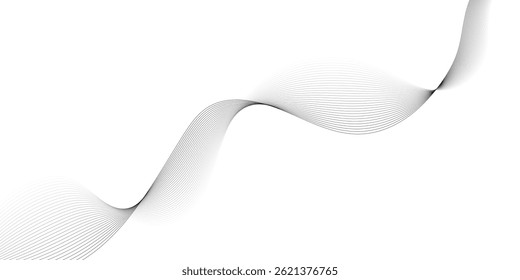 Linhas abstratas em um plano de fundo branco com um plano de fundo de onda dinâmica Linhas de fundo ondulam design de faixa abstrata. Fundo branco, resumo de malha, vetor borrado fundo de cor de mistura suave .	
