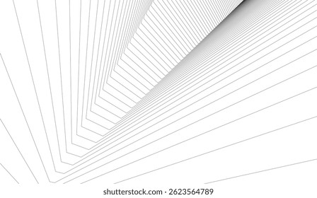 Líneas Abstractas sobre fondo blanco Ilustración 3D 
