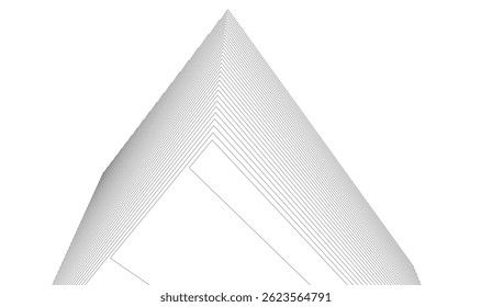 Linhas abstratas sobre fundo branco ilustração 3d 