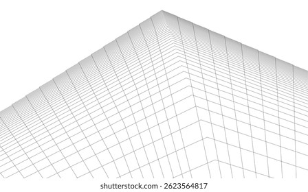Abstract lines on white background 3d illustration 