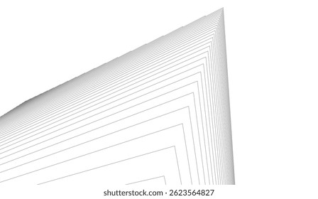 Abstract lines on white background 3d illustration 
