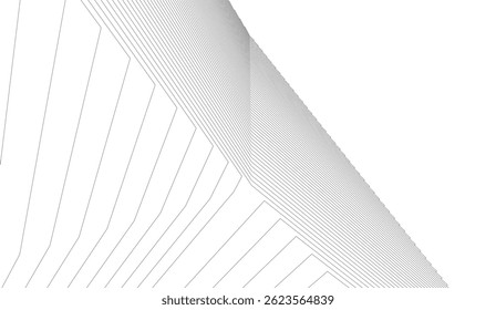 Abstrakte Linien auf weißem Hintergrund 3D-Illustration 