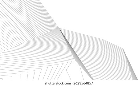 Líneas Abstractas sobre fondo blanco Ilustración 3D 