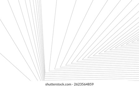 Abstract lines on white background 3d illustration 