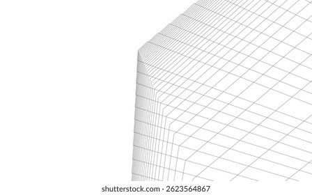 Abstract lines on white background 3d illustration 