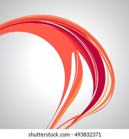 Líneas abstractas sobre fondo blanco. Elemento de diseño para diseño gráfico, presentación de negocios, afiches. Ilustración vectorial. Rojo, rosa, naranja