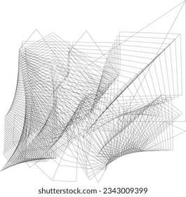 abstract lines op art background, creative geometric dynamic pattern, vector modern design black and white texture
