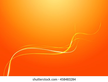 Abstract Lines Orange Background, Vector Illustration