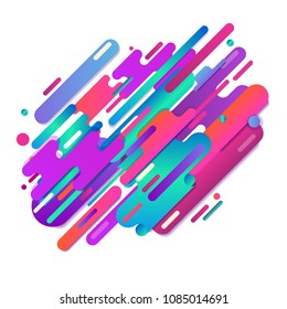 Abstract lines and ovals. Element of design. Gradient image. Stretched strips. Abstract background of ribbons and geometric shapes.