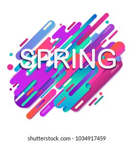 Abstract lines and ovals. Spring. Element of design. Vector image. Stretched strips. Abstract background of ribbons and geometric shapes.