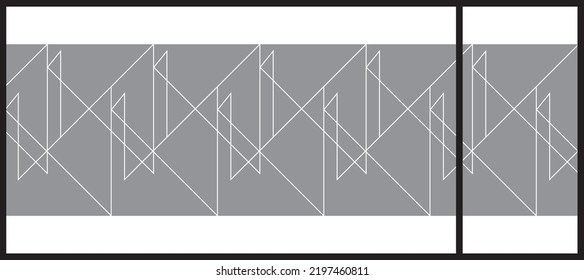 Abstract Lines Pattern For Glass Graphic Design. Artistic Glass Design For Commercial Space. Decorative Frosted Window Film.