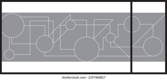 Abstract Lines Pattern For Glass Graphic Design. Artistic Glass Design For Commercial Space. Decorative Frosted Window Film.