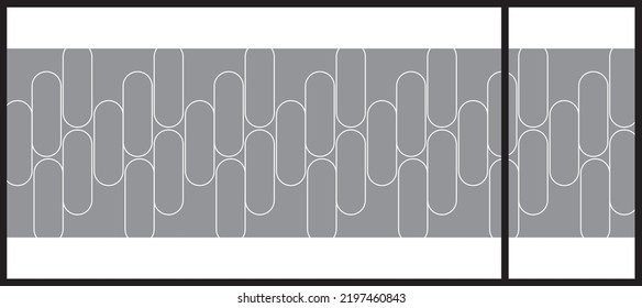 Abstract Lines Pattern For Glass Graphic Design. Artistic Glass Design For Commercial Space. Decorative Frosted Window Film.