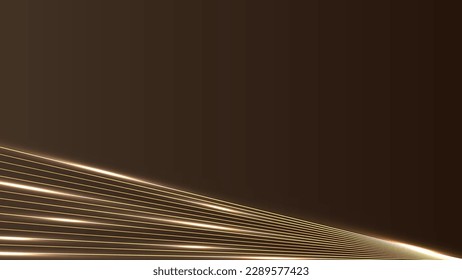 Líneas abstractas patrón oro de lujo sobre fondo marrón.Estilo de lujo.Ilustración gráfica vectorial.