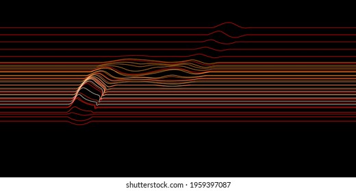 Abstract lines pattern with some non uniform disruption. Vector Illustration