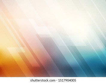 Abstract lines pattern technology on red and blue gradients blurred background. Vector illustration