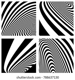 Abstract lines patterns. Set of striped textures. Vector art.