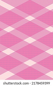 Abstract lines plaid with pink background. Sweet tartan pattern on pink background.