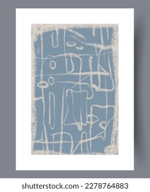 Abstract lines primitive creation wall art print. Contemporary decorative background with creation. Printable minimal abstract lines poster. Wall artwork for interior design.
