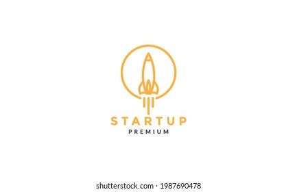 abstract lines rocket start up logo symbol vector icon illustration graphic design