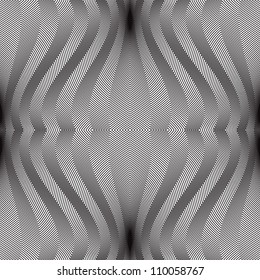 Abstract lines seamless pattern, monochrome vector background.