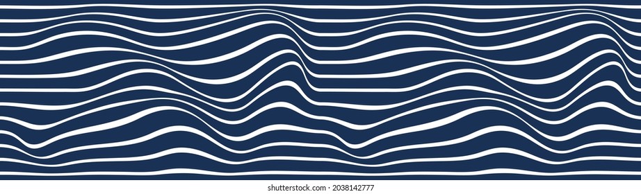 Abstract lines seamless pattern with optical illusion, vector background with parallel stripes op art, lined design minimalistic wallpaper or website background.