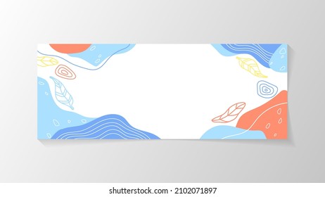 Abstract lines shape and pattern in flat design template for your banner background with pastel color style design