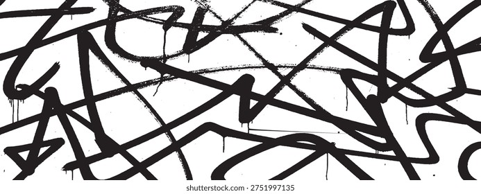 Abstract lines and shapes with grunge texture and dripping spray paint effect