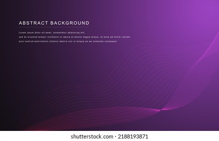 Abstract lines shapes on purple gradient background. vector illustration. EPS 10.