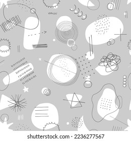 abstract lines and shapes seamless pattern , vector background