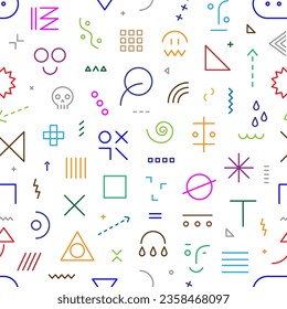 abstract lines signs and symbols seamless vector background 