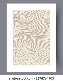 Abstract lines simple composition wall art print. Printable minimal abstract lines poster. Contemporary decorative background with composition. Wall artwork for interior design.