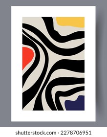 Abstract lines simple drawing wall art print. Printable minimal abstract lines poster. Wall artwork for interior design. Contemporary decorative background with drawing.