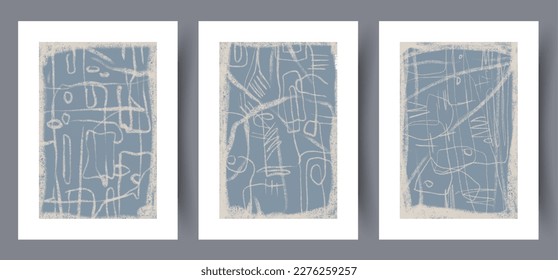Abstract lines simple scratches wall art print. Printable minimal abstract poster. Wall artwork for interior design. Contemporary decorative background. 