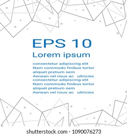abstract lines and spot on white background with space for text. connection wireframe and network concept. eps 10