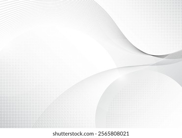 Abstract lines stripe with halftone design white brochure. Overlapping template design for minimal background. vector illustrator