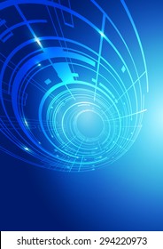 Abstract Lines Technology Blue Background, Vector Illustration
