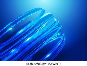 Abstract Lines Technology Blue Background, Vector Illustration