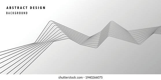 Abstract lines technology tech design smart direction artwork template. Geometric design with dynamic lines pattern of cover template background. illustration vector