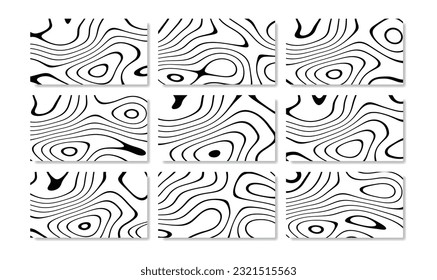Colección de textura de líneas abstractas para superposición. Concepto de fluido y distorsión